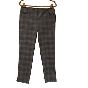 Van Heusen Women's Size 8 Gray Plaid Wool-Blend Stretch Dress Pants